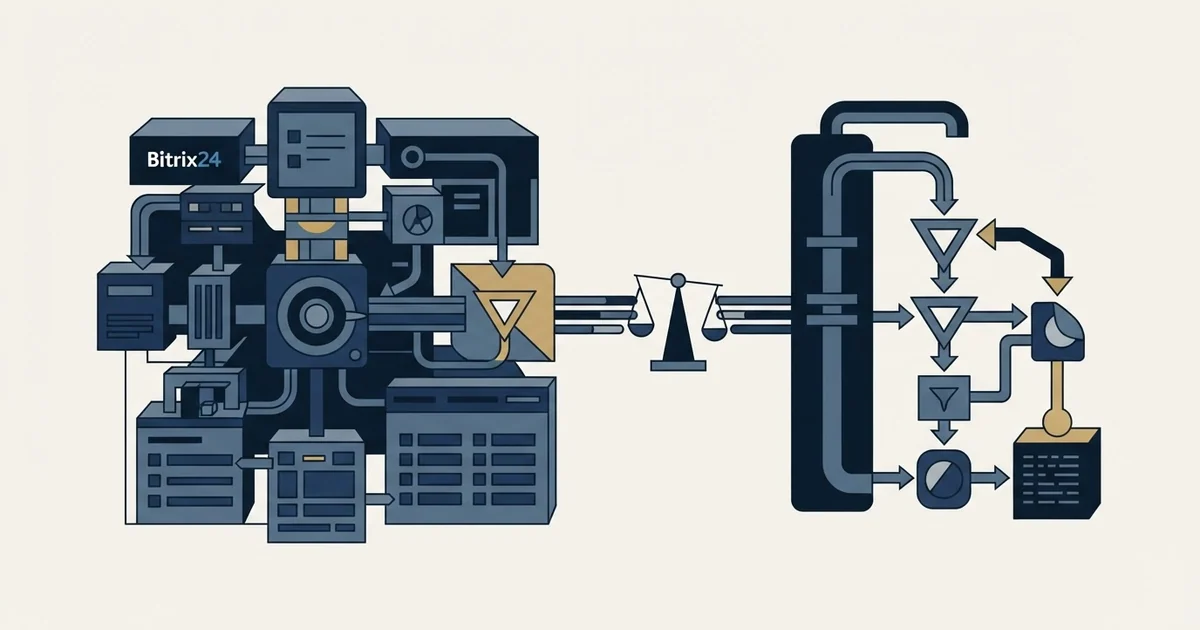 Editorial illustration for Bitrix24 vs GetProspect