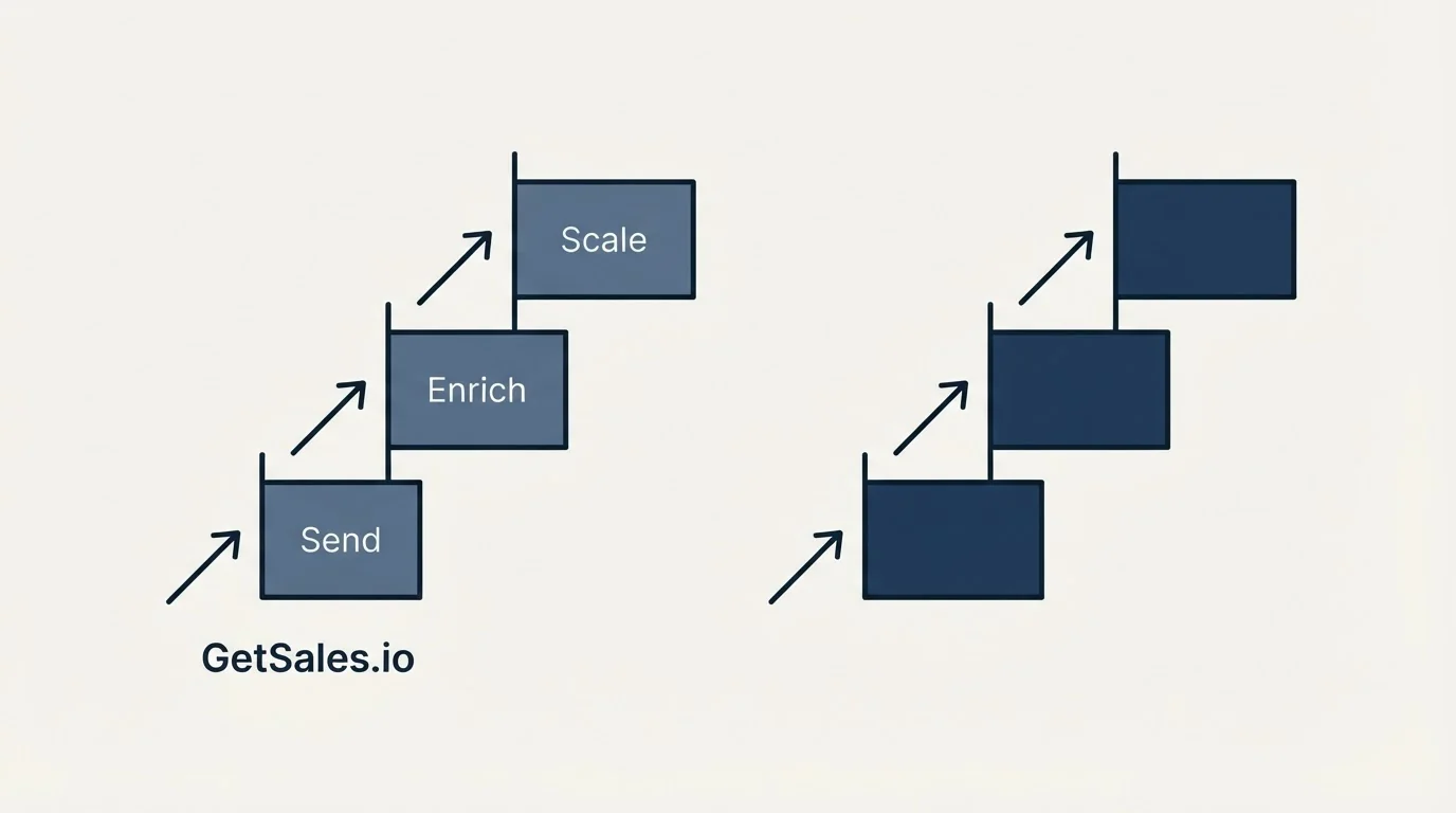 Pricing ladder: Pricing Comparison (GetSales.io, Send, Enrich, Scale)