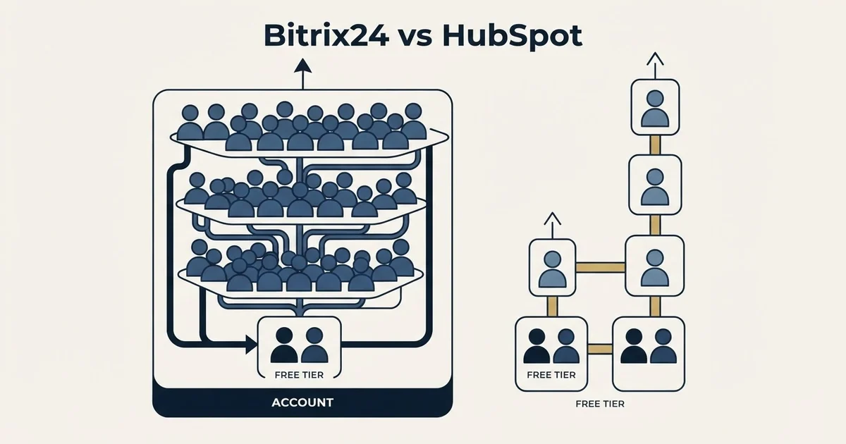 Editorial illustration for Bitrix24 vs HubSpot