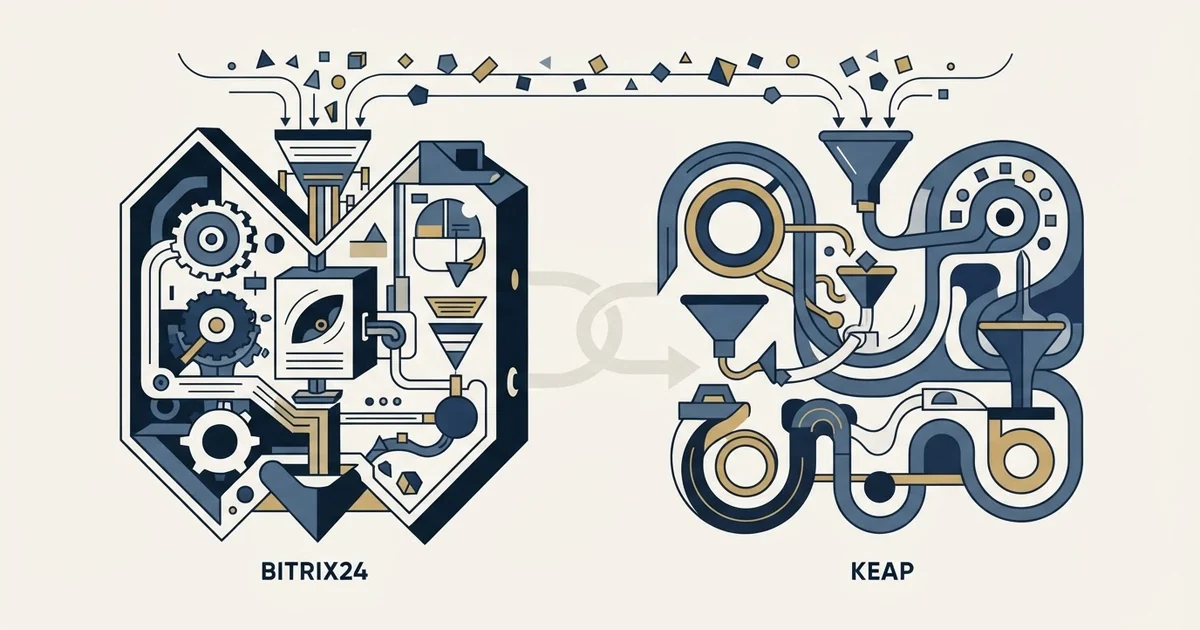 Editorial illustration for Bitrix24 vs Keap