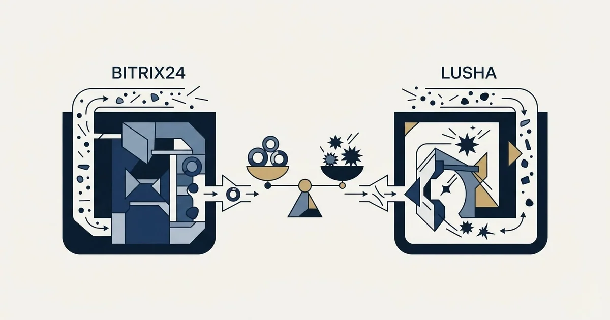 Editorial illustration for Bitrix24 vs Lusha