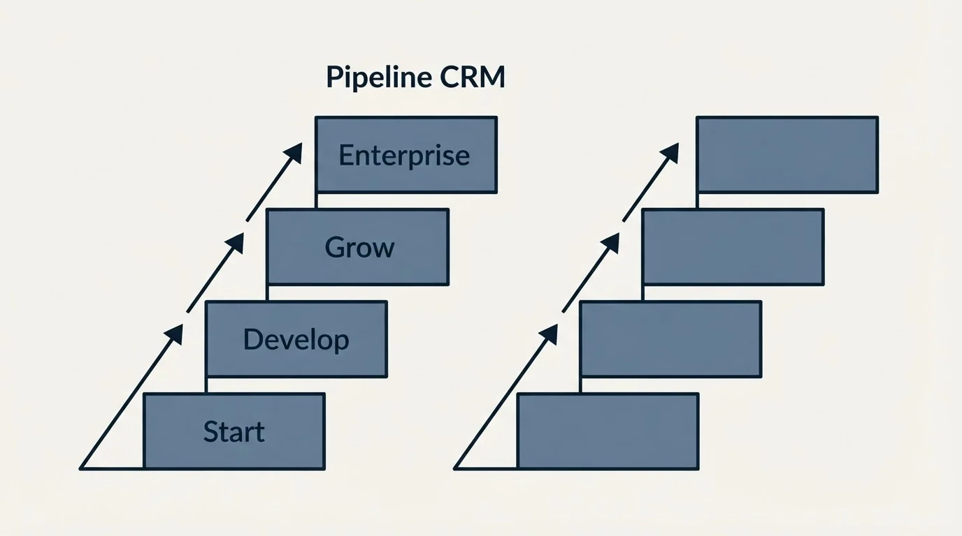 Pricing ladder: Pricing Comparison (Pipeline CRM, Start, Develop, Grow)