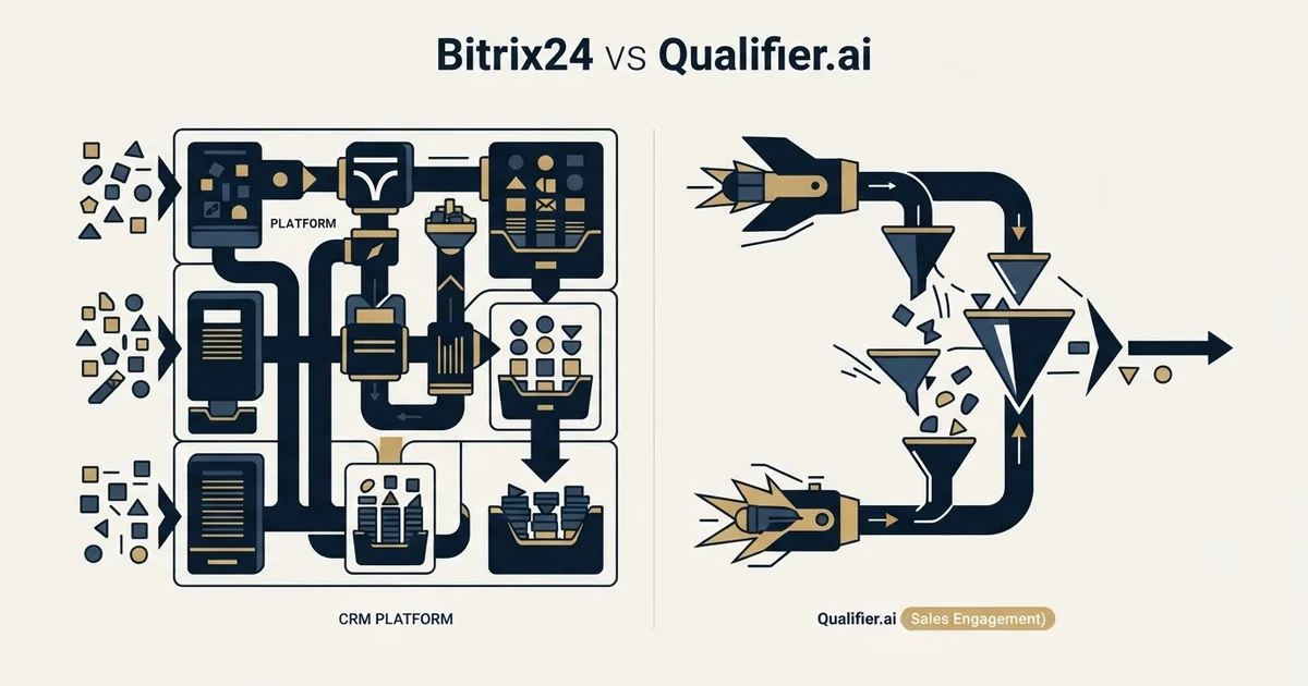Editorial illustration for Bitrix24 vs Qualifier.ai