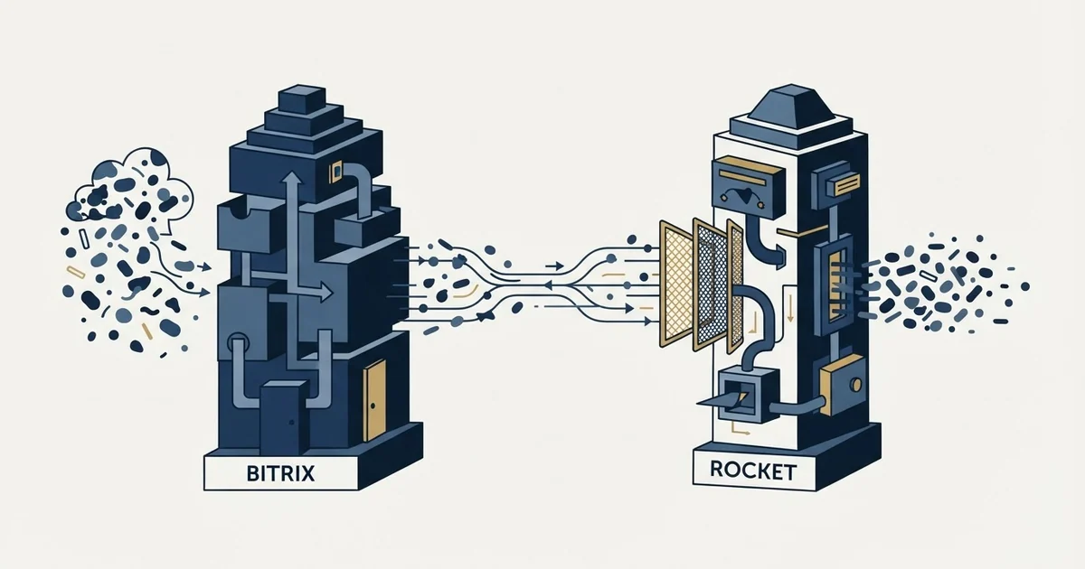 Editorial illustration for Bitrix24 vs RocketReach