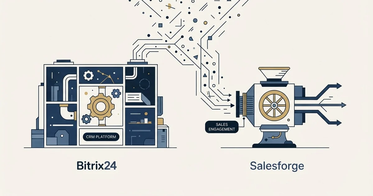 Editorial illustration for Bitrix24 vs Salesforge