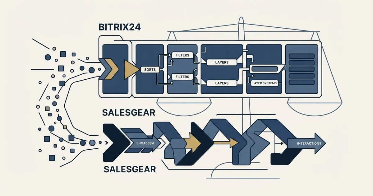 Editorial illustration for Bitrix24 vs Salesgear