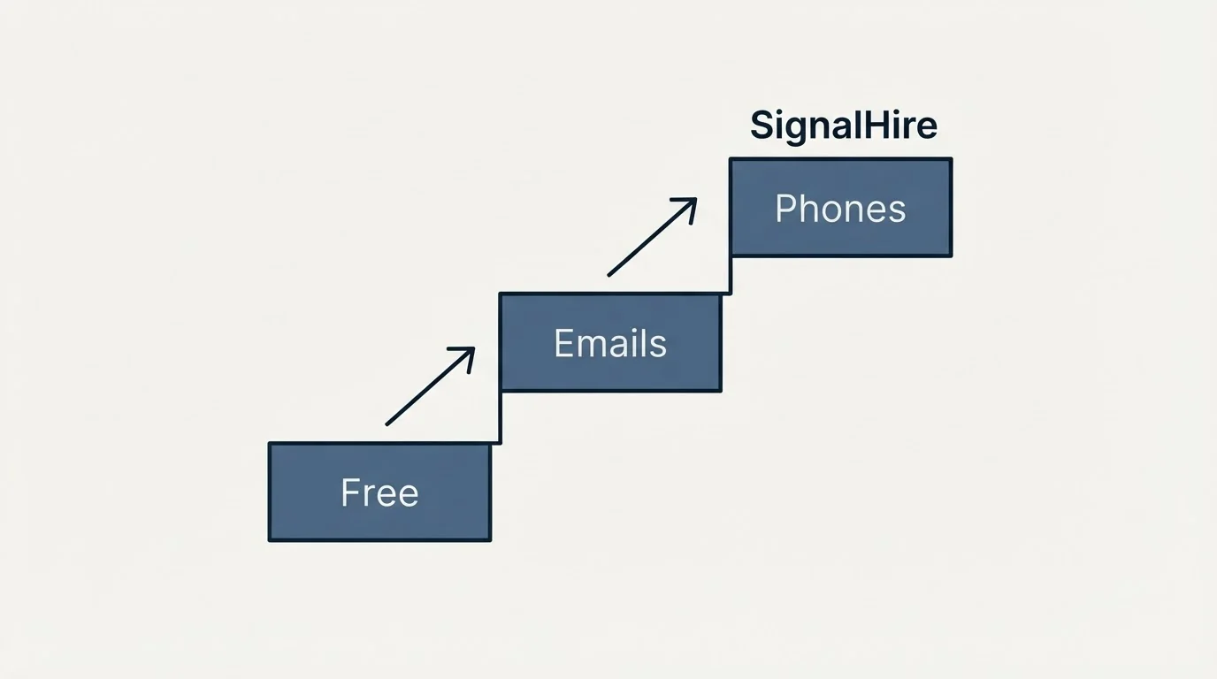 Pricing ladder: Pricing Comparison (SignalHire, Free, Emails, Phones)