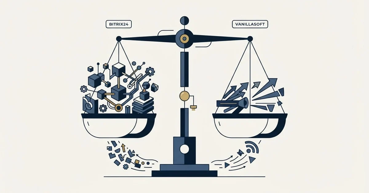 Editorial illustration for Bitrix24 vs Vanillasoft
