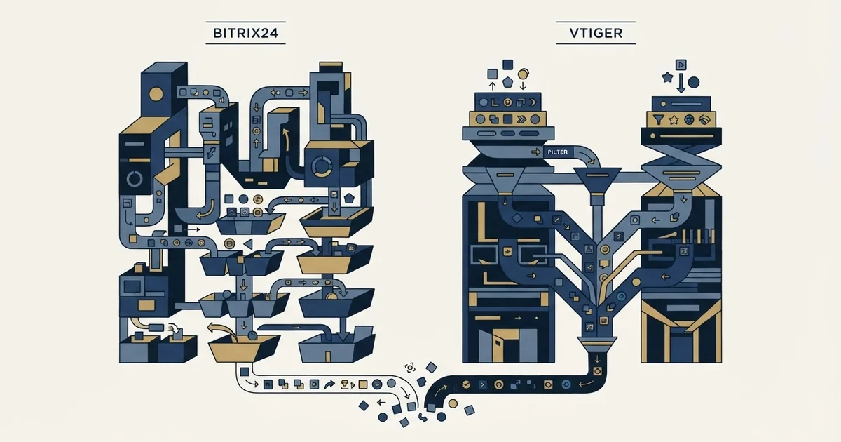 Editorial illustration for Bitrix24 vs Vtiger