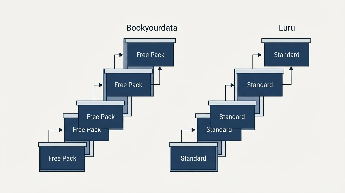 Pricing ladder: Pricing Comparison (Bookyourdata, Luru, Free Pack, Standard)