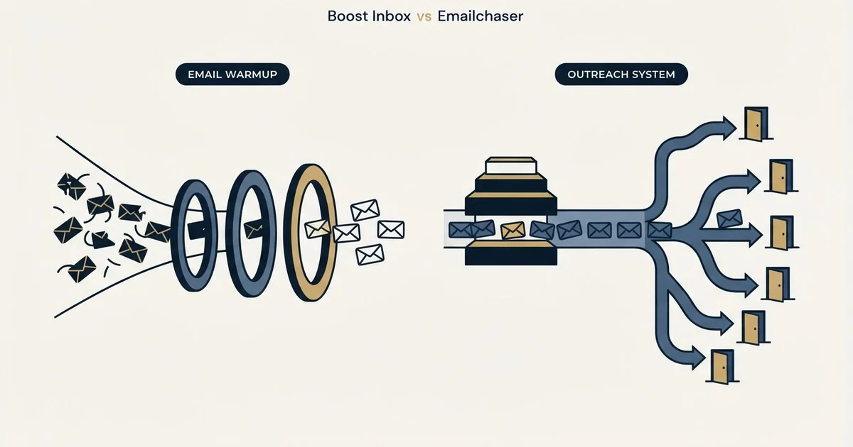 Editorial illustration for Boost Inbox vs Emailchaser