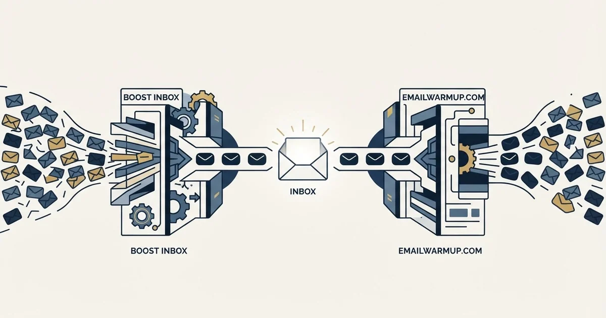 Editorial illustration for Boost Inbox vs EmailWarmup.com