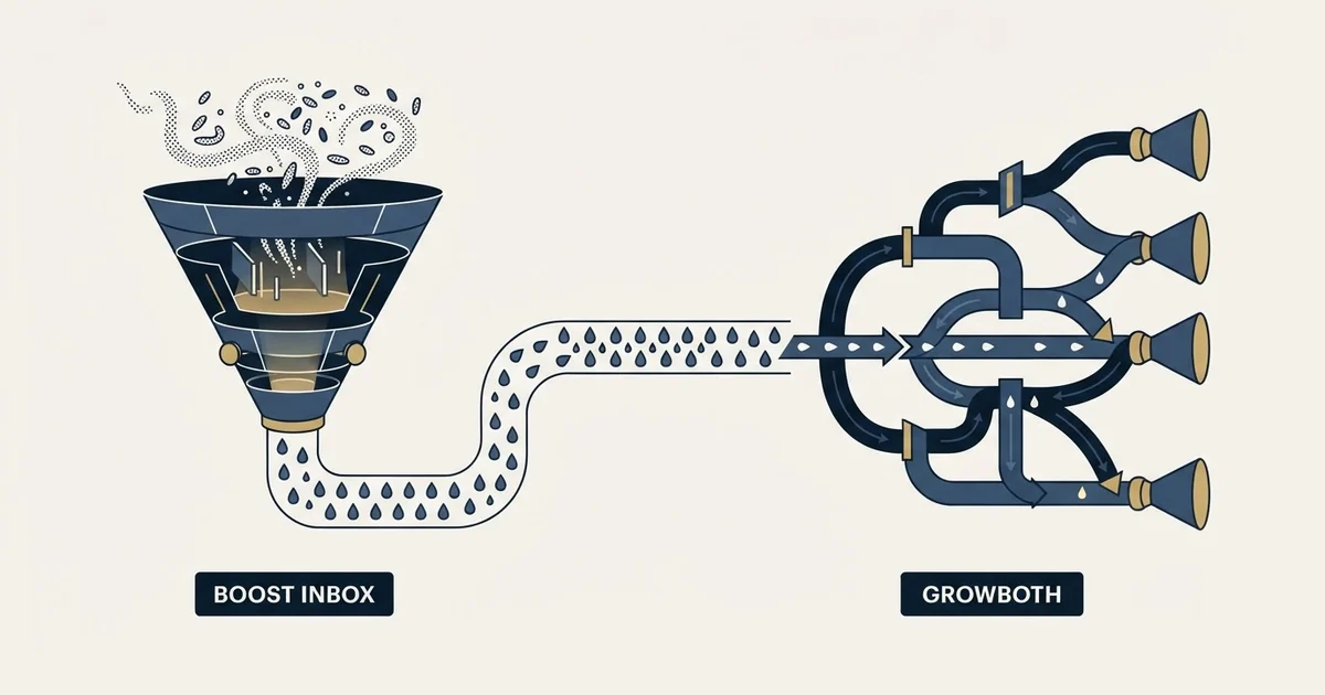 Editorial illustration for Boost Inbox vs Growbots