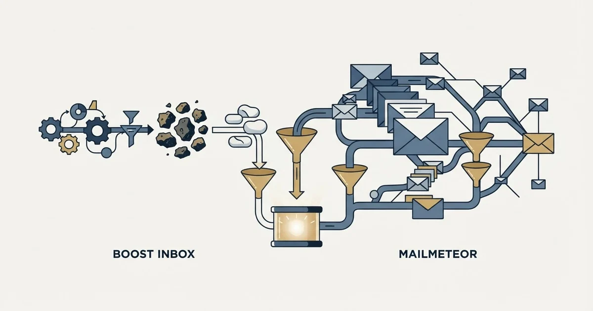 Editorial illustration for Boost Inbox vs Mailmeteor