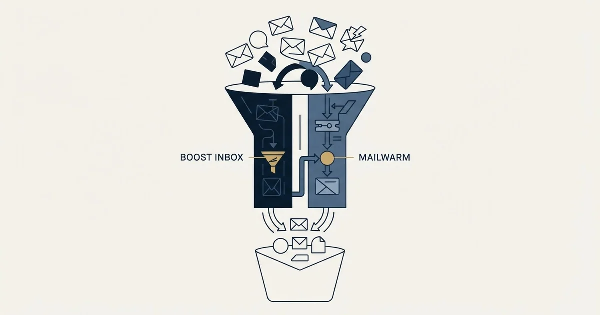 Editorial illustration for Boost Inbox vs Mailwarm