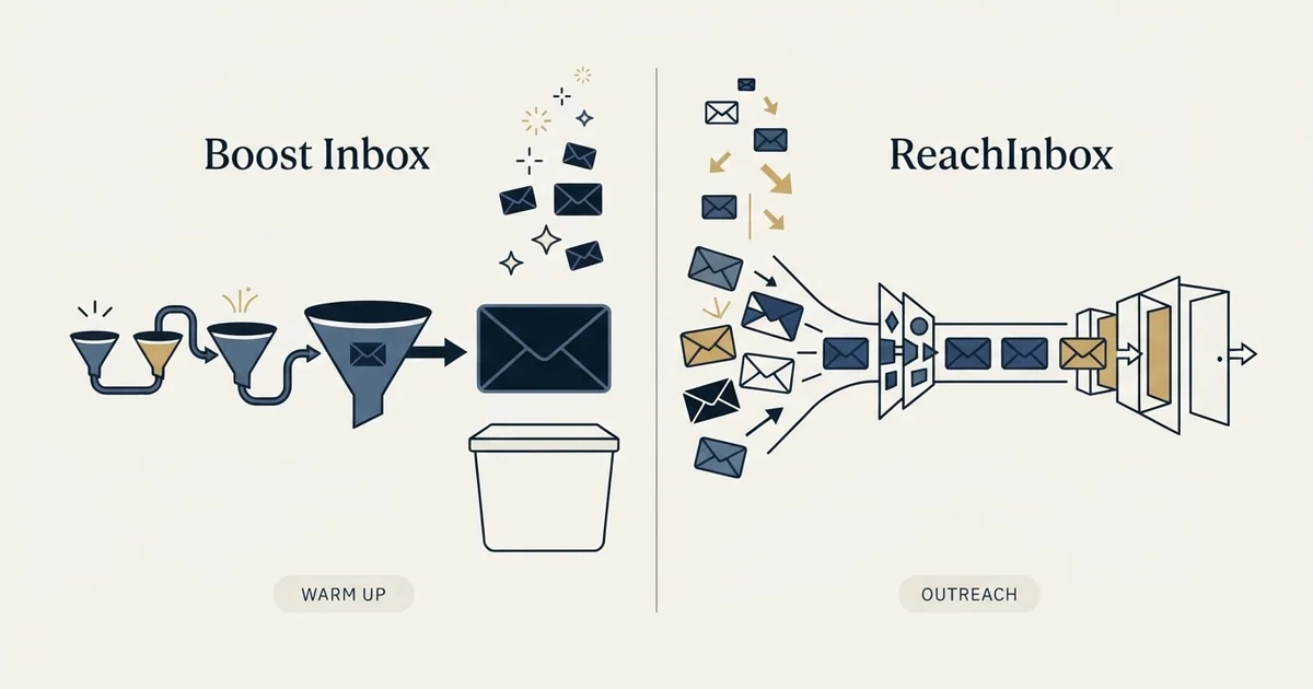 Editorial illustration for Boost Inbox vs ReachInbox