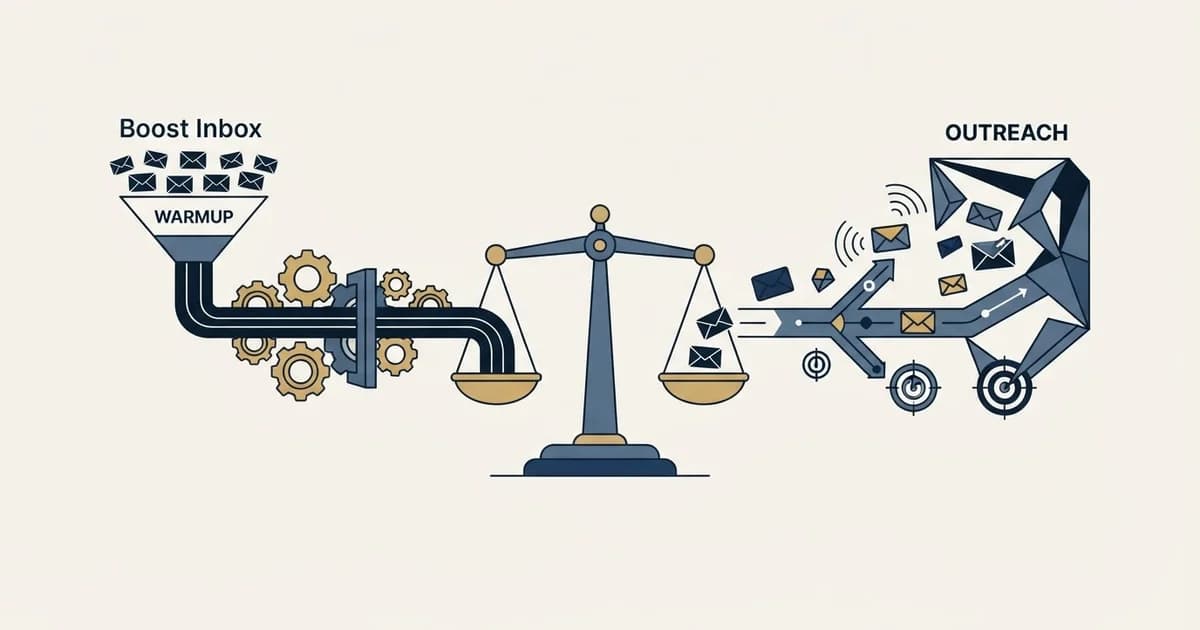 Editorial illustration for Boost Inbox vs Saleshandy