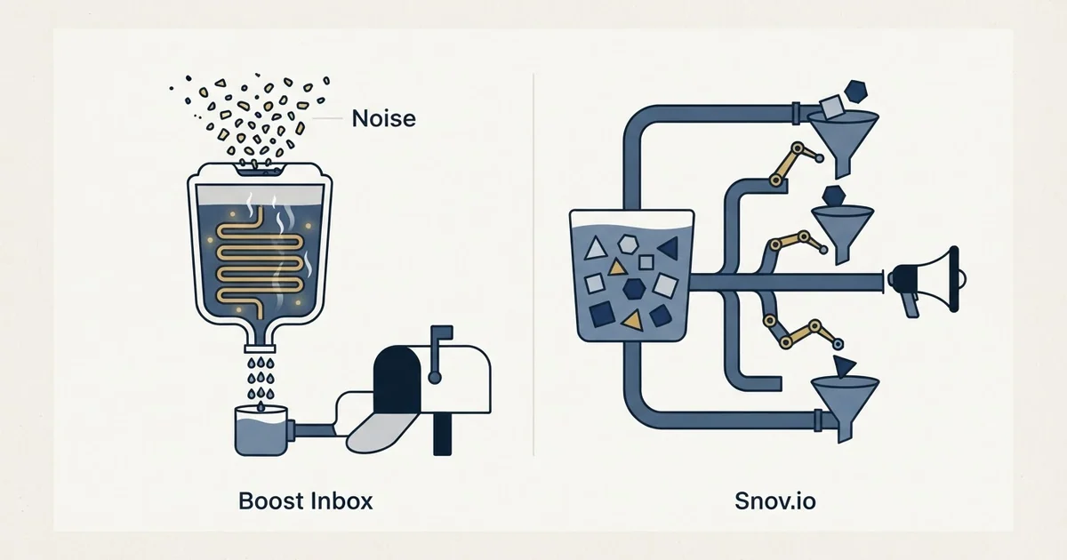 Editorial illustration for Boost Inbox vs Snov.io