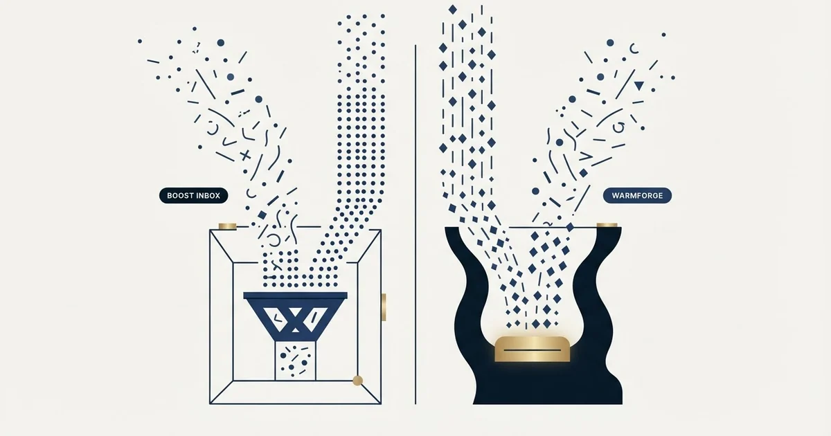Editorial illustration for Boost Inbox vs Warmforge