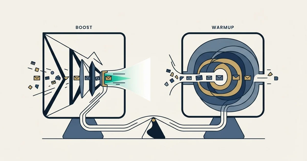 Editorial illustration for Boost Inbox vs Warmup Inbox