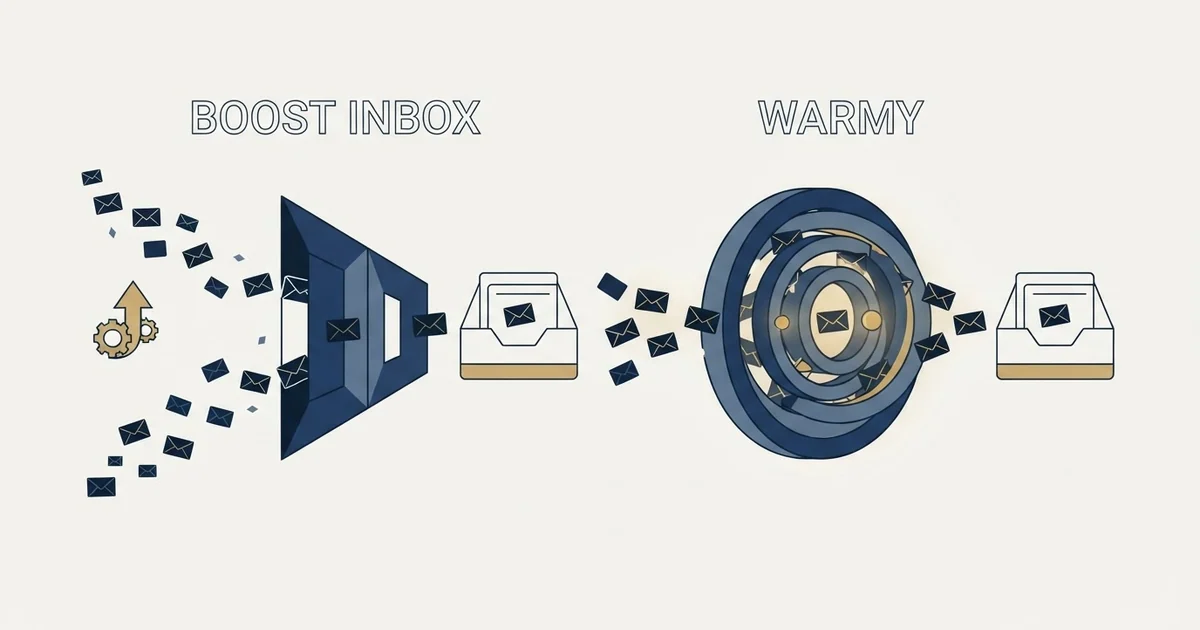 Editorial illustration for Boost Inbox vs Warmy