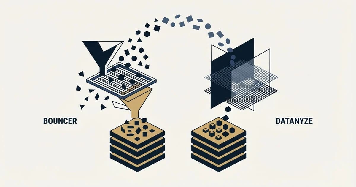 Editorial illustration for Bouncer vs Datanyze