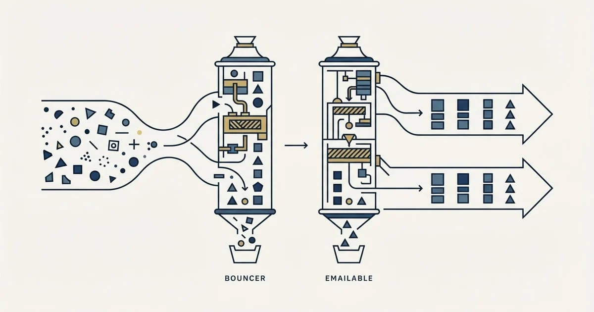 Editorial illustration for Bouncer vs Emailable