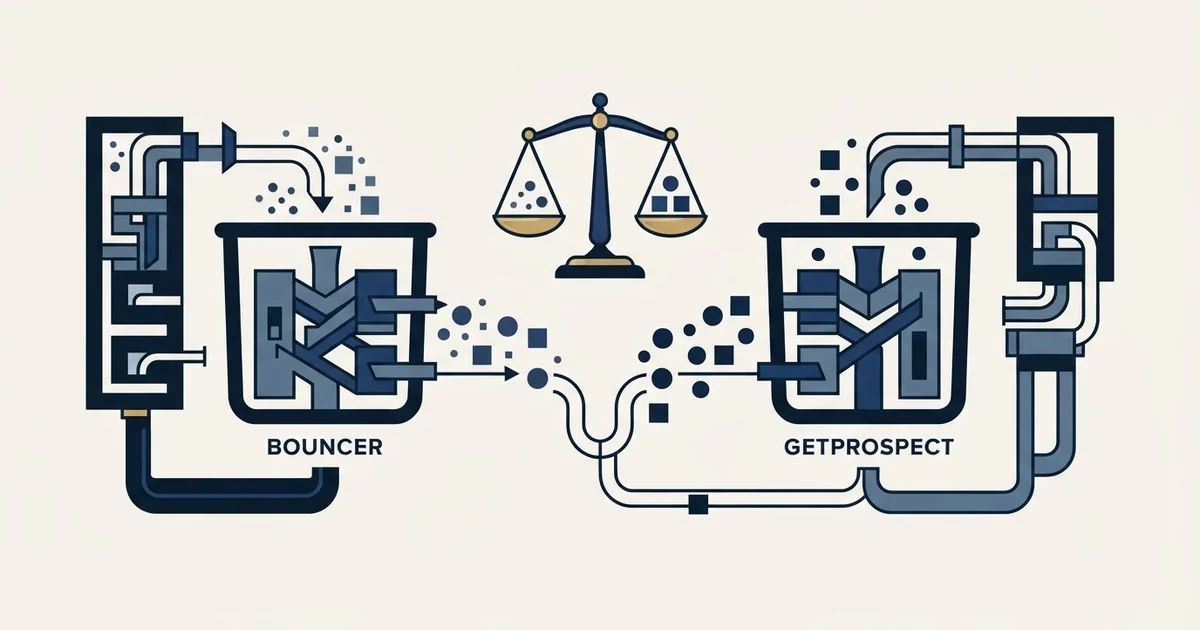 Editorial illustration for Bouncer vs GetProspect