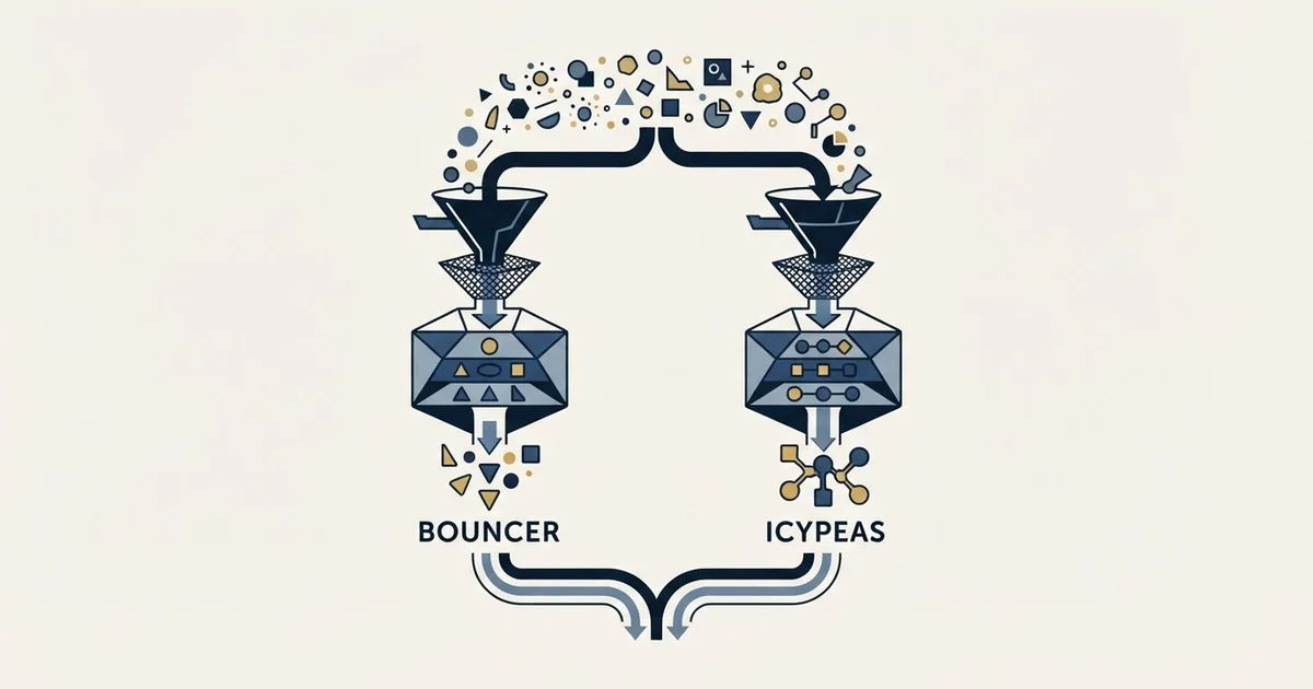 Editorial illustration for Bouncer vs Icypeas