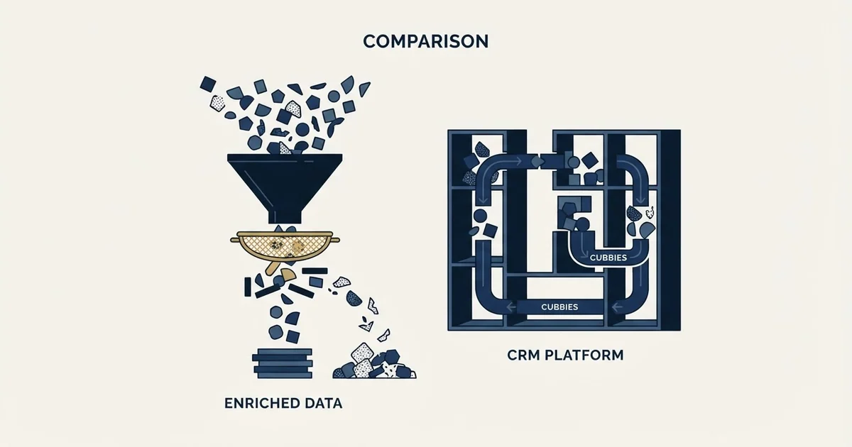Editorial illustration for Bouncer vs Less Annoying CRM