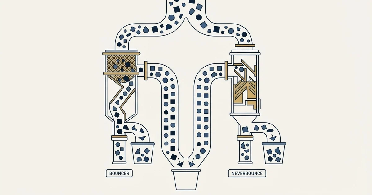 Editorial illustration for Bouncer vs NeverBounce
