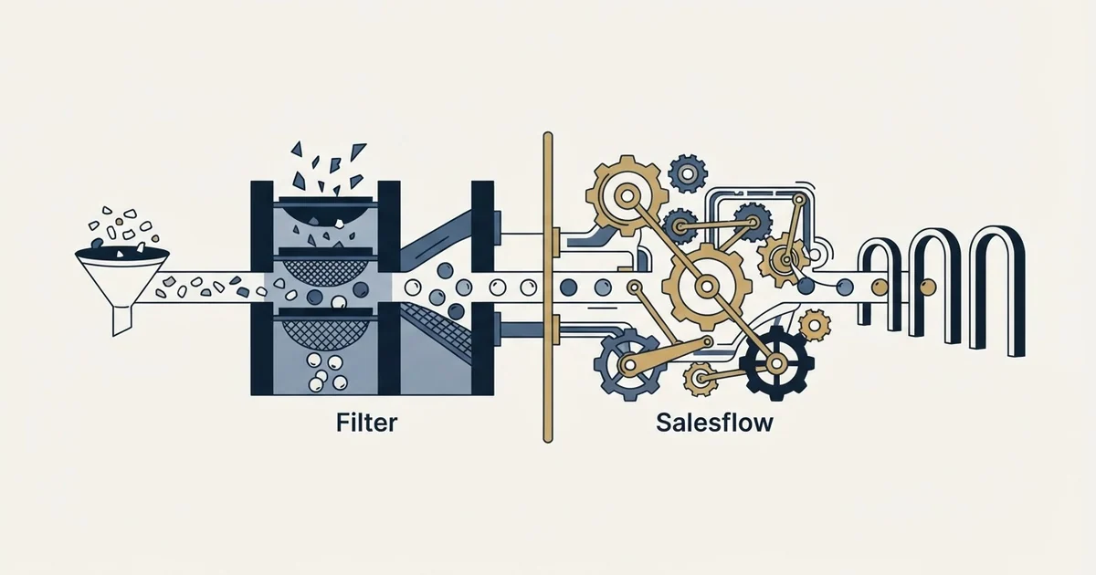 Editorial illustration for Bouncer vs Salesflow