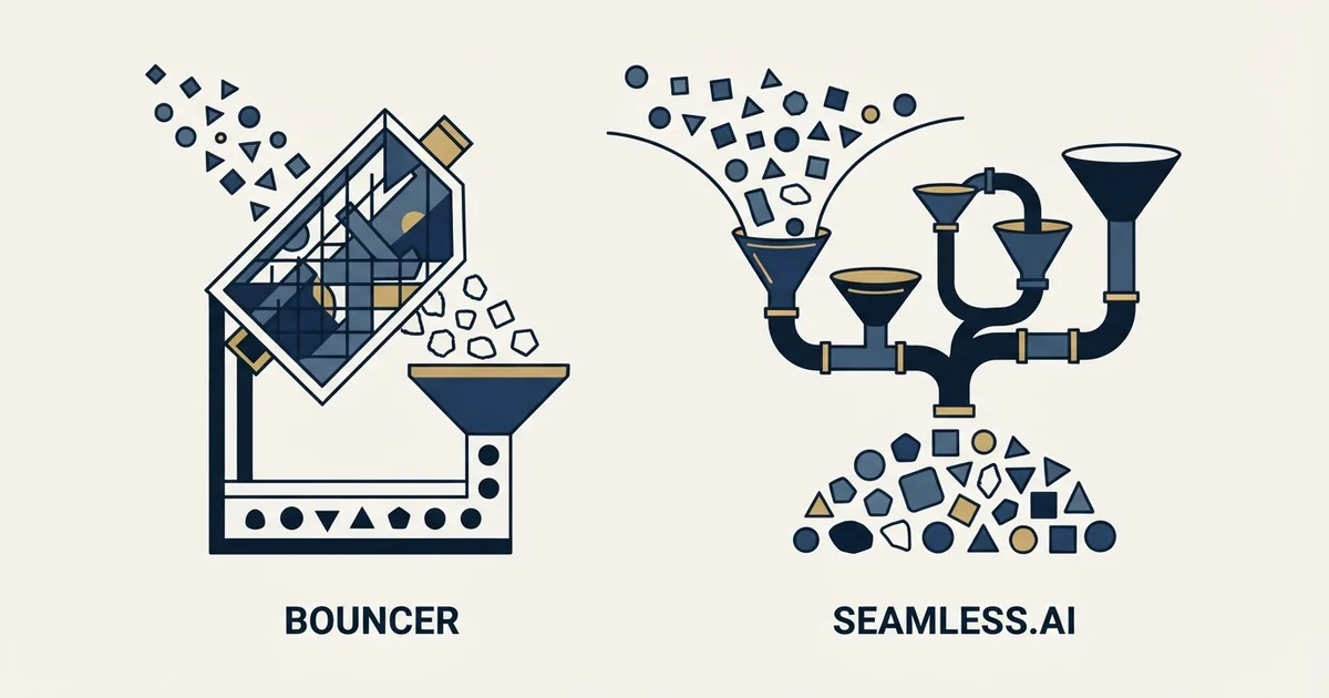 Editorial illustration for Bouncer vs Seamless.AI