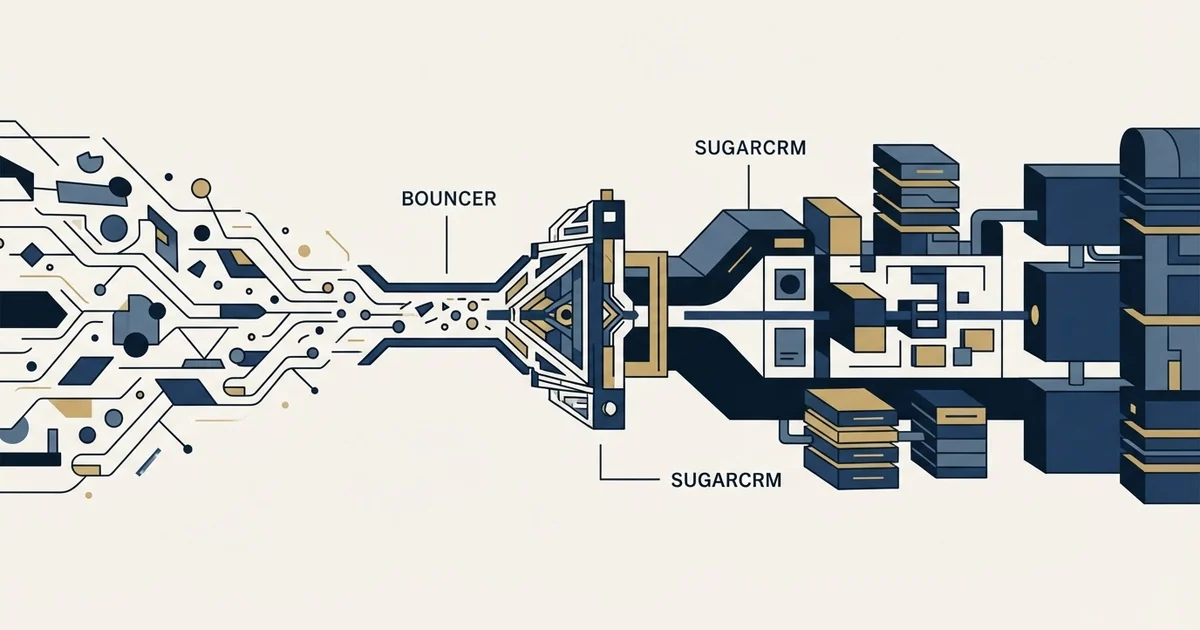 Editorial illustration for Bouncer vs SugarCRM