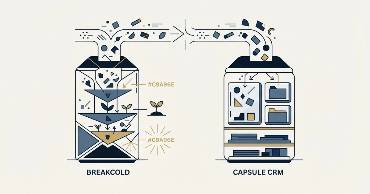 Editorial illustration for Breakcold vs Capsule CRM