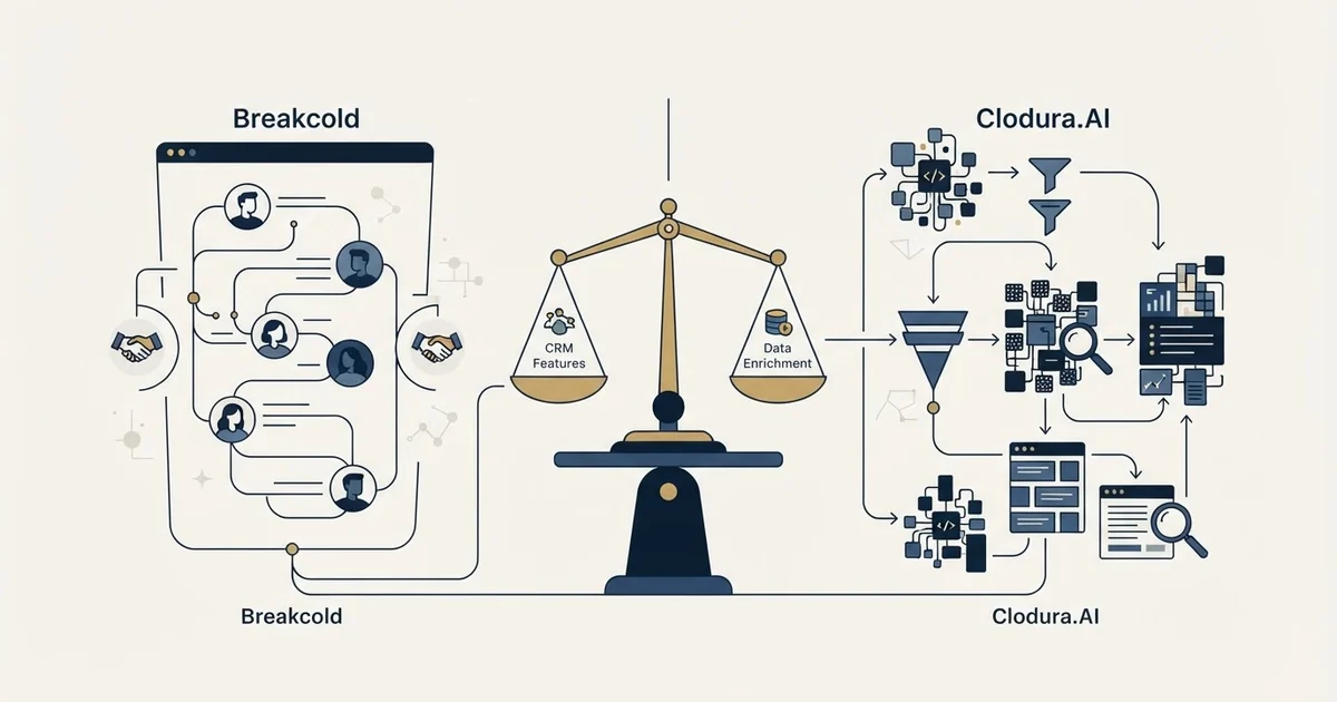 Editorial illustration for Breakcold vs Clodura.AI