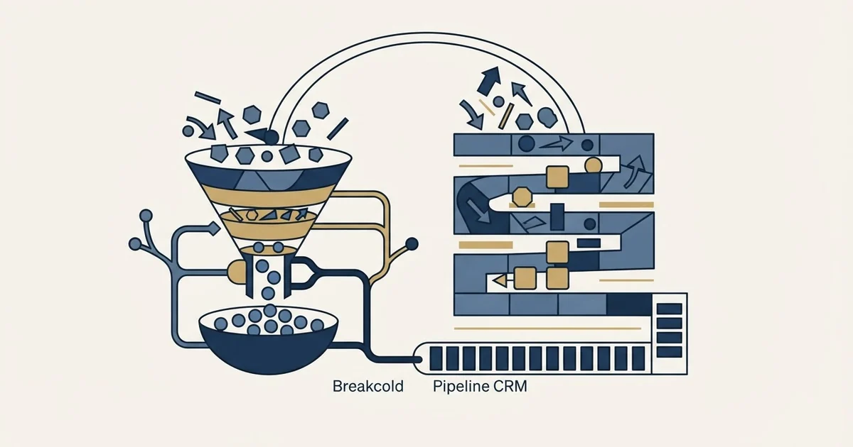 Editorial illustration for Breakcold vs Pipeline CRM