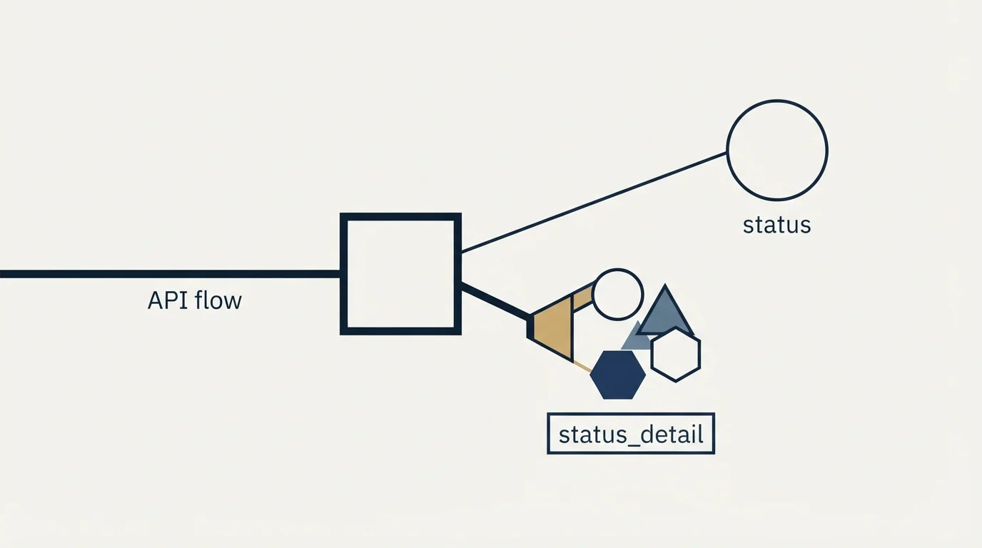 Section illustration: Branch on status_detail, never on status