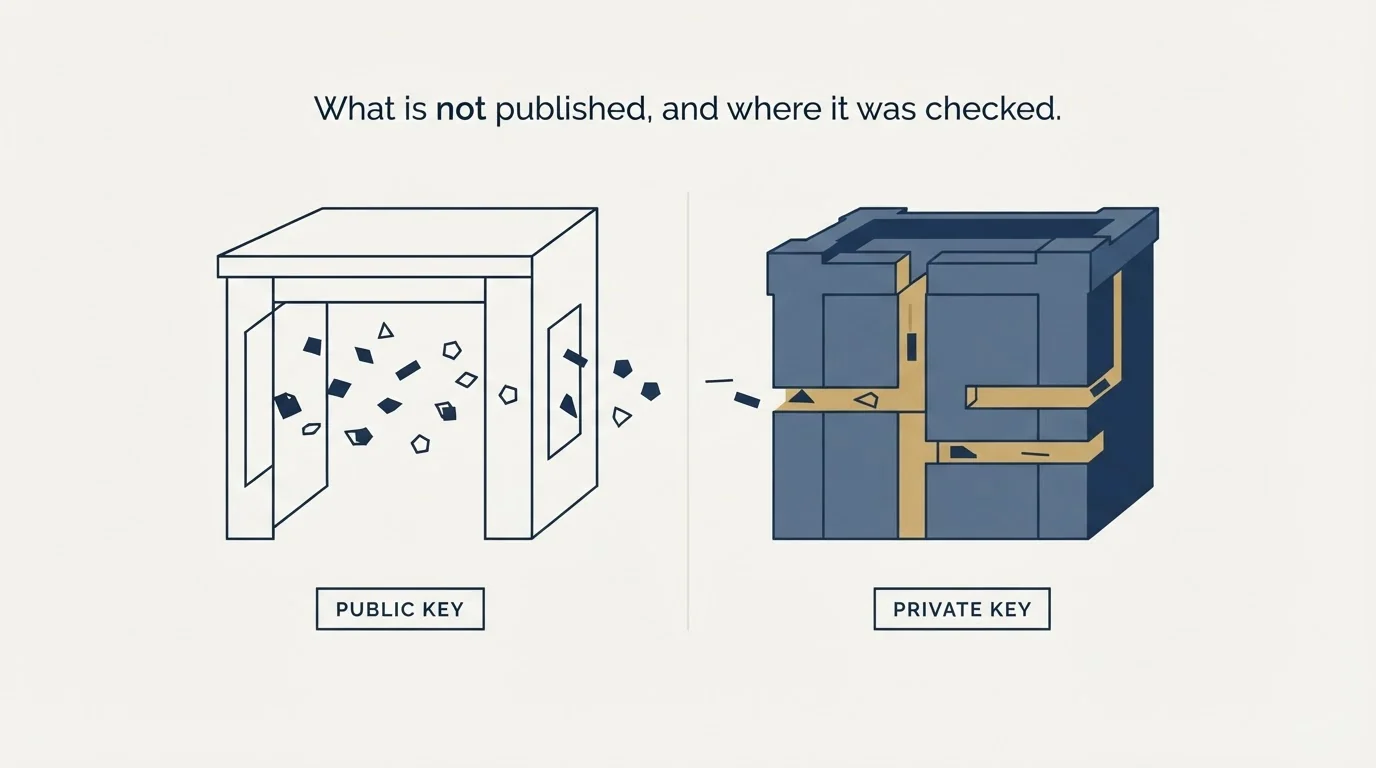 Section illustration: What is not published, and where it was checked