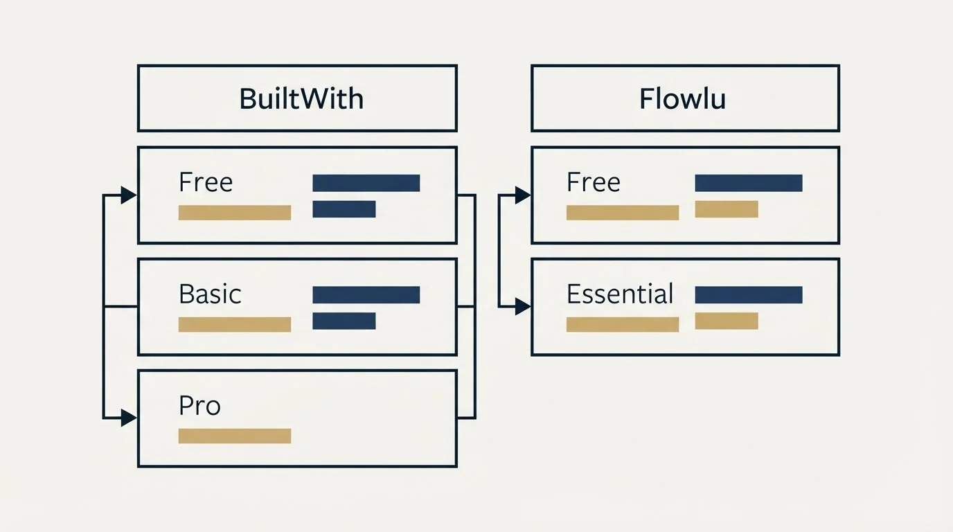 Pricing table: Pricing Comparison (BuiltWith, Flowlu, Free, Basic)