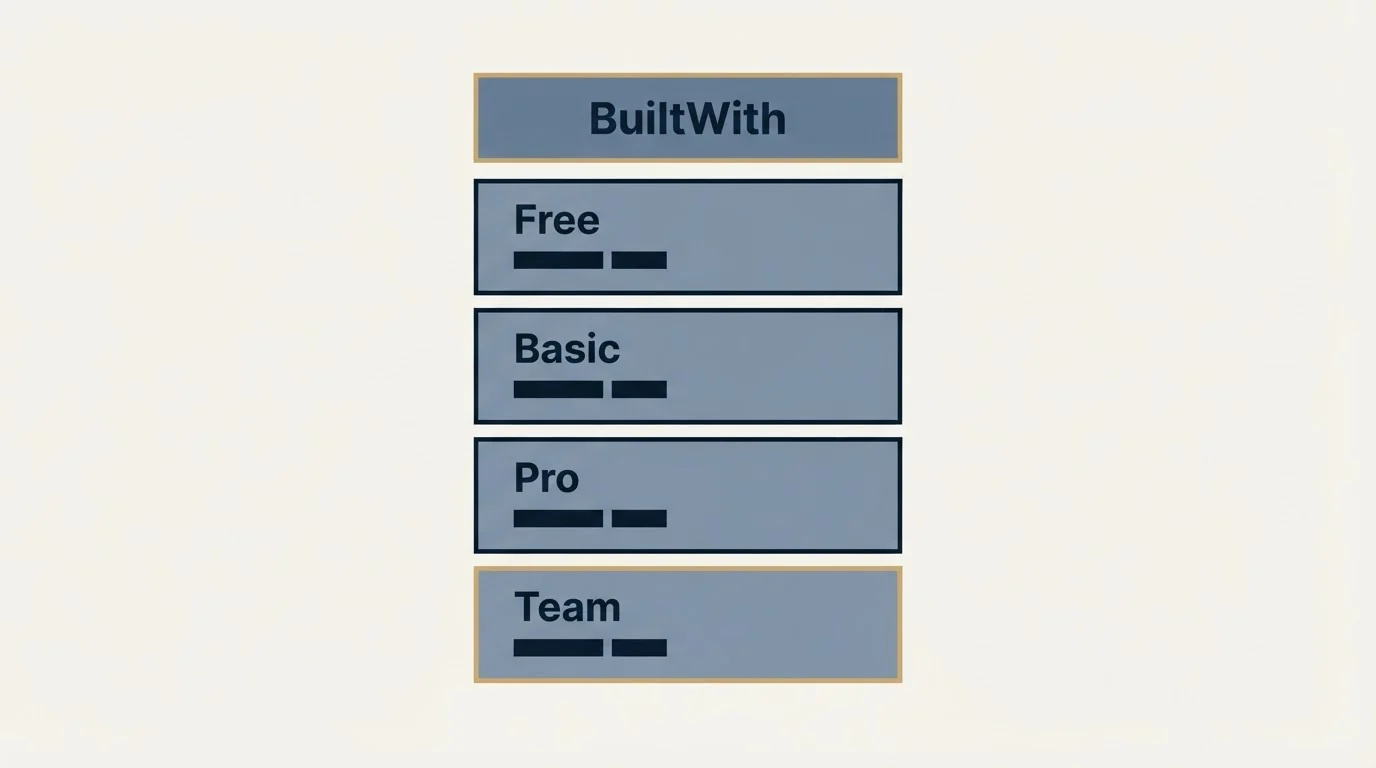 Pricing table: Pricing Comparison (BuiltWith, Free, Basic, Pro)