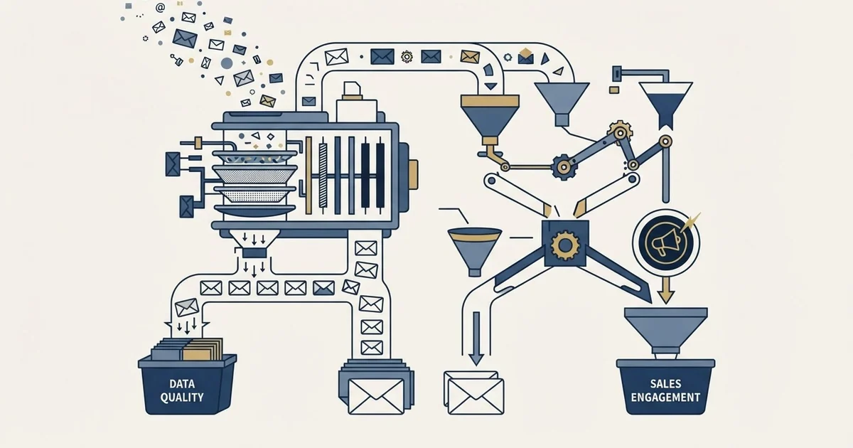Editorial illustration for Bulk Email Checker vs Leadspicker