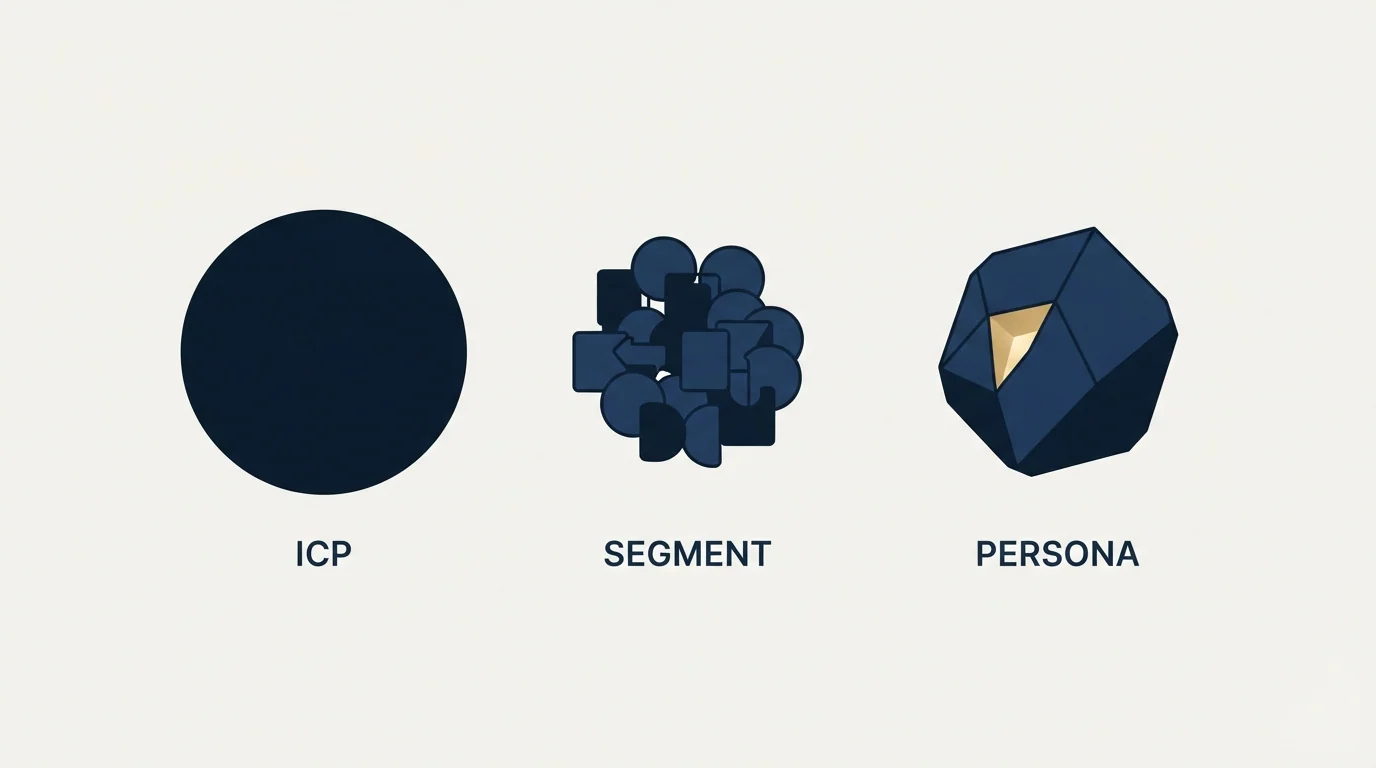 Section illustration: Persona, ICP and segment are three different objects