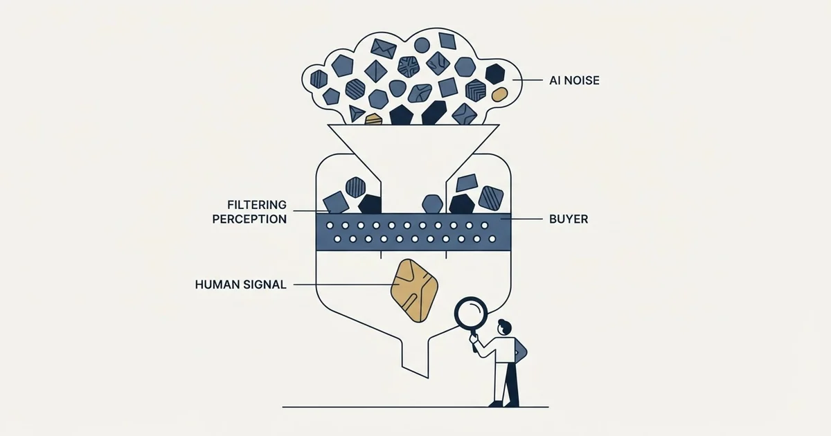 Editorial illustration for Can Buyers Tell an Email Was Written by AI, and