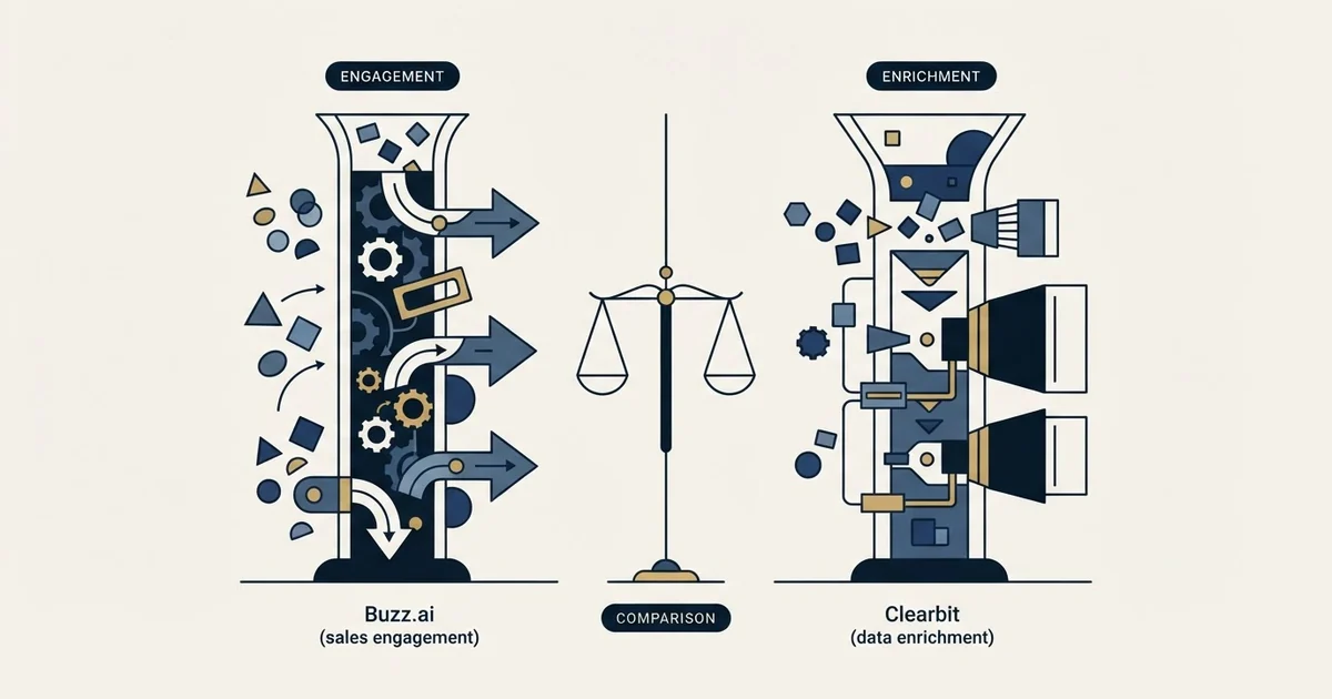 Editorial illustration for Buzz.ai vs Clearbit