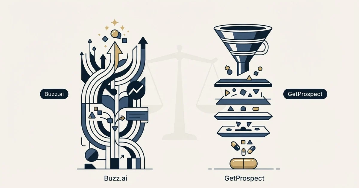Editorial illustration for Buzz.ai vs GetProspect