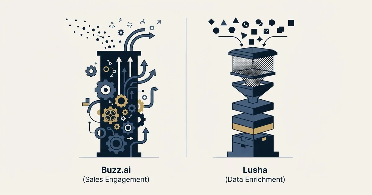 Editorial illustration for Buzz.ai vs Lusha