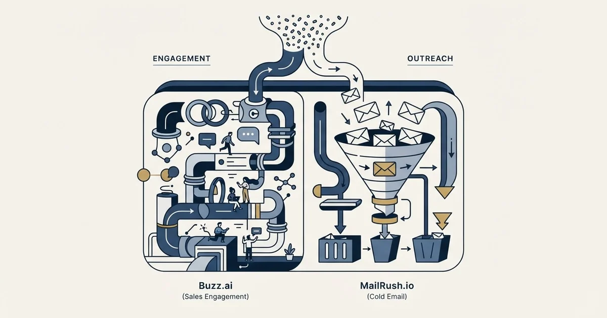 Editorial illustration for Buzz.ai vs MailRush.io
