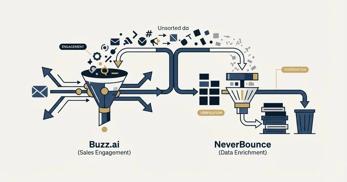 Editorial illustration for Buzz.ai vs NeverBounce