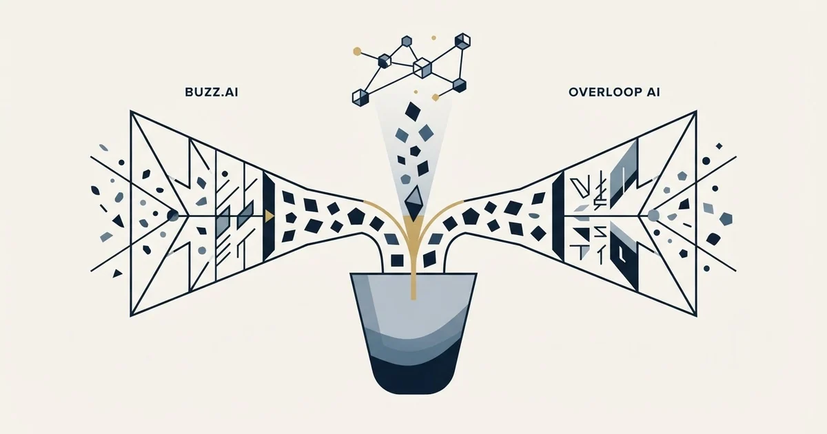 Editorial illustration for Buzz.ai vs Overloop AI